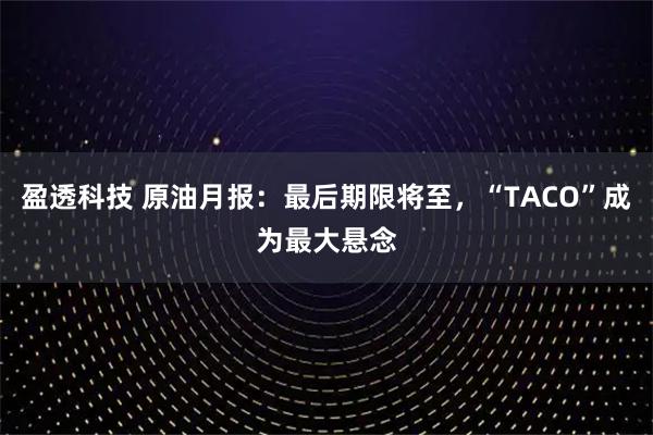 盈透科技 原油月报：最后期限将至，“TACO”成为最大悬念